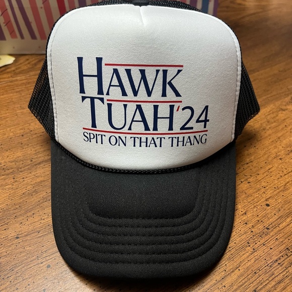 Hawk Tuah spit on that thang ‘24 navy and red hat NEW WITHOUT TAGS - Picture 1 of 2